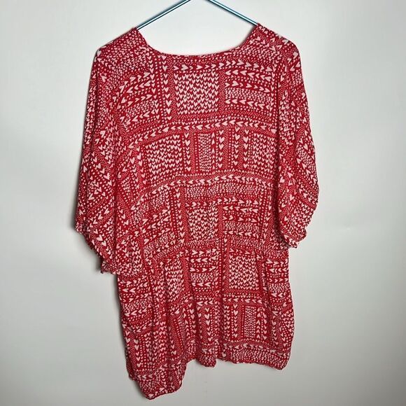Victoria's Secret Kimono Red White Heart Cover Up Beach Lounge Boho OSFM - Picture 5 of 16